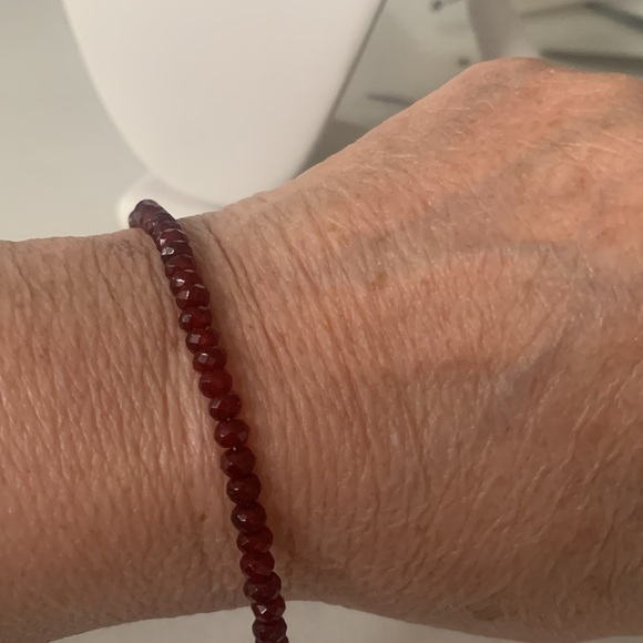 ✨ NEW Real Ruby Tennis Bracelet ✨ Adjustable 7-9” | Sterling Silver Plated - Picture 3 of 7